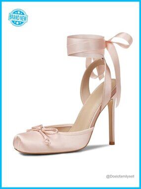 Satin Strappy Bow Lace Up Closed Toe Heels